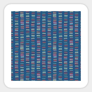 Vertical Stripes Papercut Blue Sticker